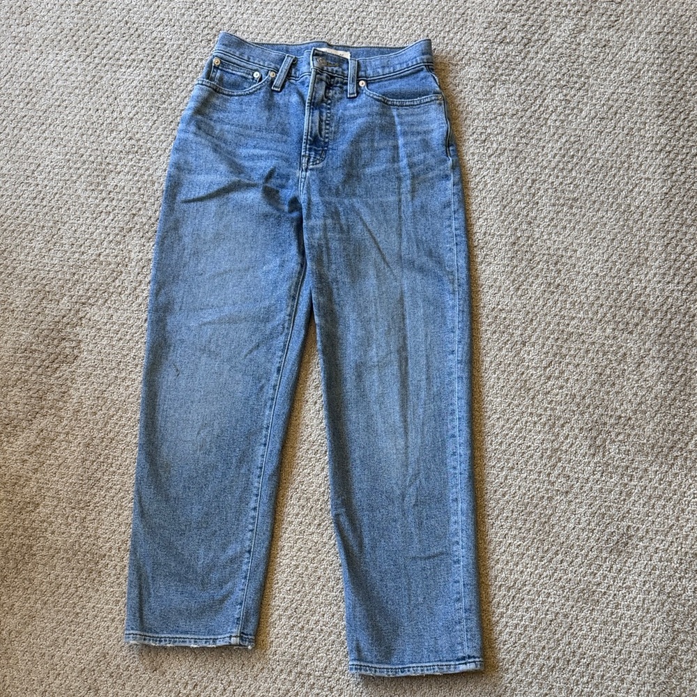 Madewell Women's The Perfect Vintage Straight Crop Blue Jeans Size 26